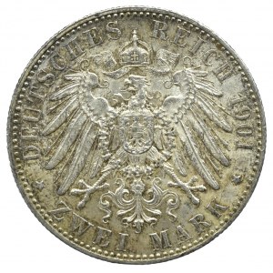 Niemcy, Saksonia-Weimar-Eisenach, 2 marki 1901 A, Berlin