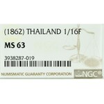 Thailand, Rama IV, 1/16 fuang - NGC MS63