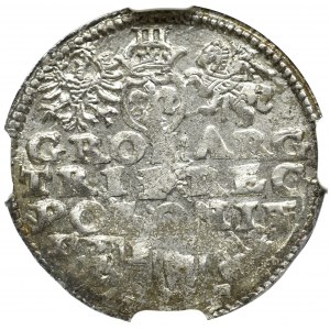 Zygmunt III Waza, Trojak 1595 Lublin - herb Topór rzadkość NGC MS61