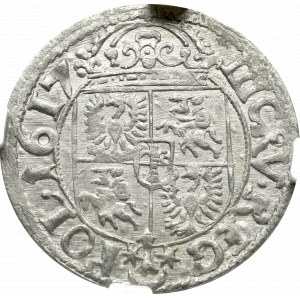 Zygmunt III Waza, 3 krucierze 1617, Kraków - NGC MS62 