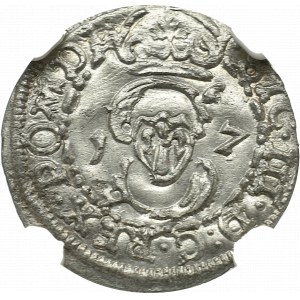 Zygmunt III Waza, Szeląg 1617, Wilno - NGC MS62 