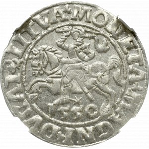 Zygmunt II August, Półgrosz 1550, Wilno - NGC MS64 