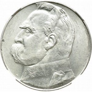 II Rzeczpospolita, 10 złotych 1935, Piłsudski - NGC MS61