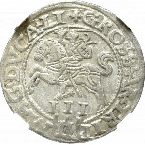 Zygmunt II August, Trojak 1562, Wilno - NGC MS61 