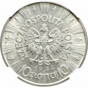 II Rzeczpospolita, 10 złotych 1936, Piłsudski - NGC MS61