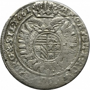 Śląsk, Leopold I, 15 krajcarów 1661 GH, Wrocław 