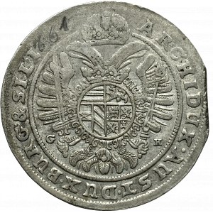 Śląsk, Leopold I, 15 krajcarów 1661 GH, Wrocław