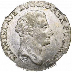 Stanisław August Poniatowski, Złotówka 1792 M.V. Warszawa - NGC MS62