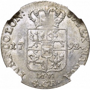 Stanisław August Poniatowski, Złotówka 1792 M.V. Warszawa - NGC MS62