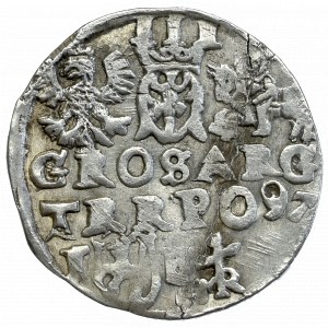Zygmunt III Waza, Trojak 1597 Lublin - monogram Reysnera bez tarczy