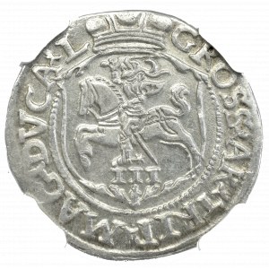 Zygmunt II August, Trojak 1564, Wilno - NGC MS61 