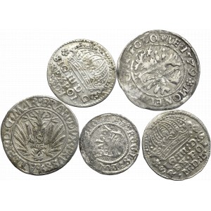 Zestaw 5 monet z okresu Polski Królewskiej