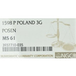 Zygmunt III Waza, Trojak 1598 Poznań - NGC MS61