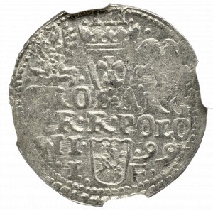 Zygmunt III Waza, Trojak 1599 Olkusz - nieopisany L: NGC MS62