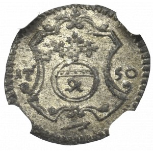 August III Sas, Halerz 1750 FWôF, Drezno - NGC MS62 
