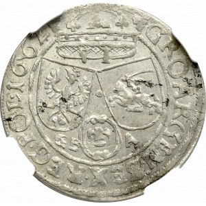 Jan II Kazimierz, Szóstak 1662, Lwów - NGC MS62 