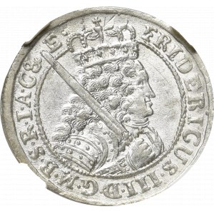 Prusy, Fryderyk III , ort 1698 SD, Królewiec - NGC MS65 