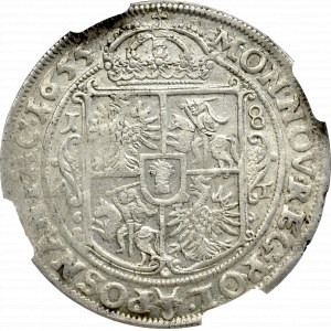 Jan II Kazimierz, Ort 1655 AT, Poznań - NGC AU55