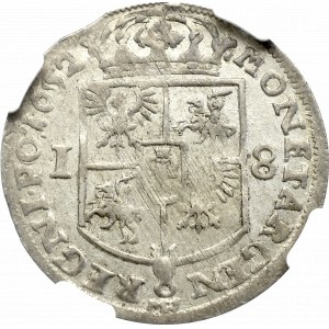 Jan II Kazimierz, Ort 1652, Wschowa - NGC AU53 