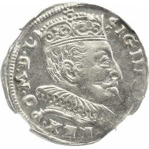 Zygmunt III Waza, Trojak 1594, Wilno - NGC MS62