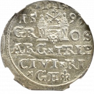 Zygmunt III Waza, Trojak 1593, Ryga - NGC MS63