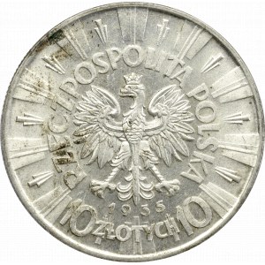  II Rzeczpospolita, 10 złotych 1935, Piłsudski - PCGS MS62