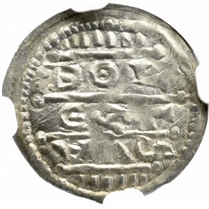 Bolesław IV Kędzierzawy, Denar - NGC MS63 (R5)