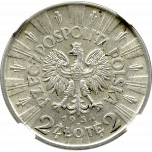 II Rzeczpospolita, 2 złote 1934, Piłsudski - NGC AU58