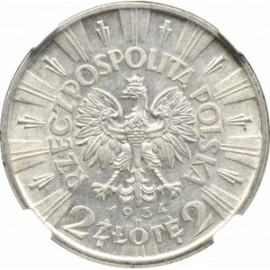 II Rzeczpospolita, 2 złote 1934, Piłsudski - NGC MS61