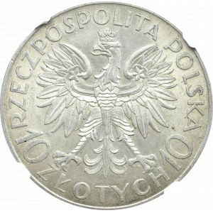 II Rzeczpospolita, 10 złotych 1933, Traugutt, NGC MS62
