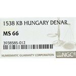 Węgry, denar 1538 KB - NGC MS66