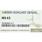 Hungary, Denarius 1685 KB - NGC MS63