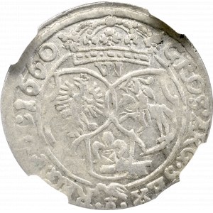 Jan II Kazimierz, Szóstak 1660, Bydgoszcz - NGC AU50 