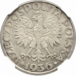 II Rzeczpospolita, 2 złote 1936, Okręt - NGC MS62