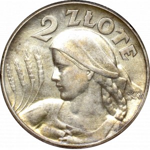 II Rzeczpospolita, 2 złote 1925, Żniwiarka bez kropki