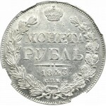 Rosja, Mikołaj I, Rubel 1843 СПБ-АЧ - NGC MS63