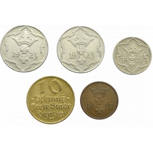 Wolna Miasto Gdańsk, zestaw 5 monet