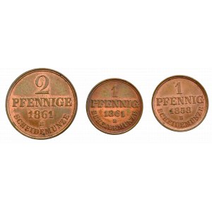 Niemcy, zestaw 3 menniczych monet
