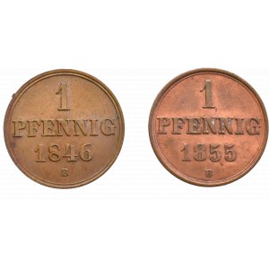 Niemcy, zestaw 2 x 1 pfennig