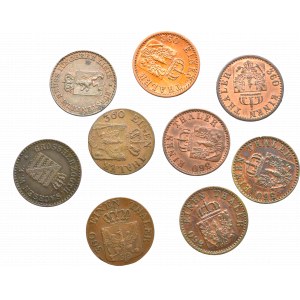 Niemcy, zestaw 9 x 1 pfennig