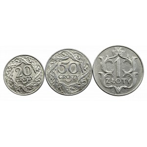 II Rzeczpospolita, zestaw 3 monet