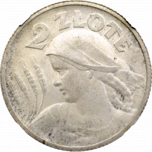 II Rzeczpospolita, 2 złote 1924, Paryż, Żniwiarka - NGC UNC