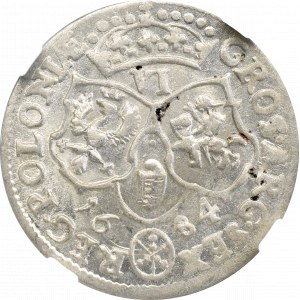 Jan III Sobieski, Szóstak 1684, Bydgoszcz - NGC MS62