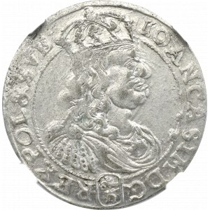 Jan II Kazimierz, Szóstak 1667, Kraków - NGC AU55 