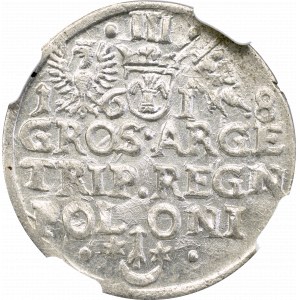 Zygmunt III Waza, Trojak 1618, Kraków - NGC MS61 