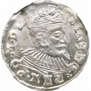 Zygmunt III Waza, Trojak 1597 Lublin - rzadki data po bokach orła NGC MS65