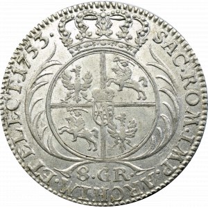 August III Sas, 8 groszy 1753 OE - bardzo rzadki 