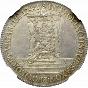 August III Sas, 1/2 talara 1742, Drezno - NGC AU58 