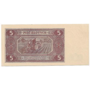 Polska, PRL, 5 złotych 1948 BE