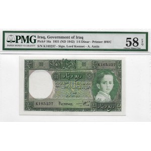 Irak, 1/4 Dinara 1931 - PMG 58 EPQ